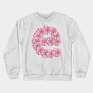 Letter e Pink Gerbera Daisy Crewneck Sweatshirt